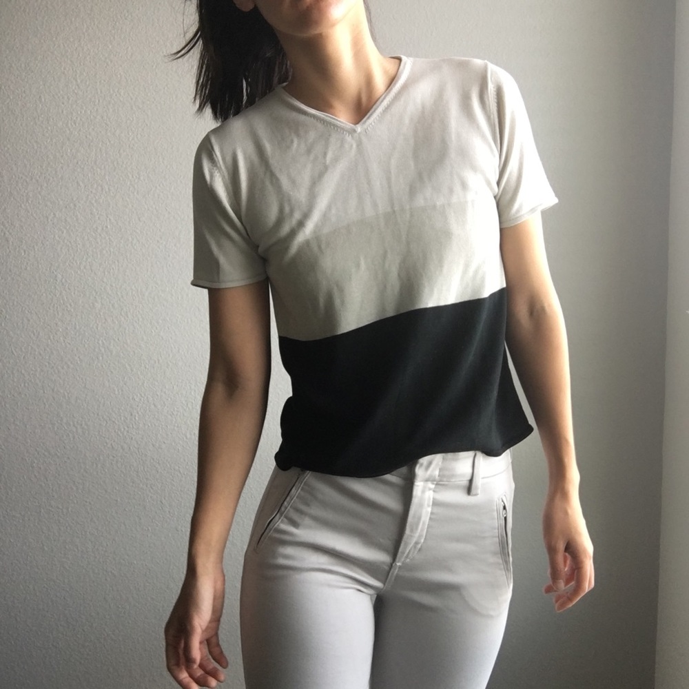 August silk Tri color cotton t shirt top sz medium - Picture 4 of 7